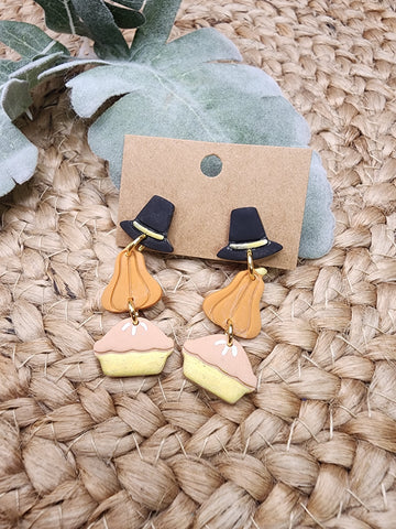 Thanksgiving stacked clay earrings