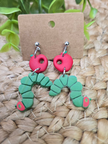 Hungry Caterpillar Clay Earrings