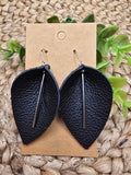 Luna pinched leather earrings