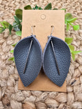 Luna pinched leather earrings