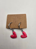 Heart charm huggies