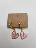 Heart charm huggies