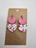 Stacked clay heart earrings
