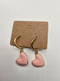 Heart charm huggies