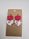 Stacked clay heart earrings